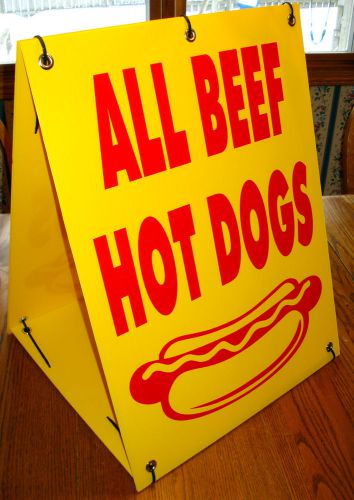ALL BEEF HOT DOGS Sandwich Board Sign Kit NEW Concession Stand Cart ( 2-sided )