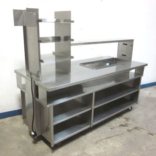 Commercial Stainless Steel Heated Shelf Prep Table 75&#034;W Condiment Restaurant