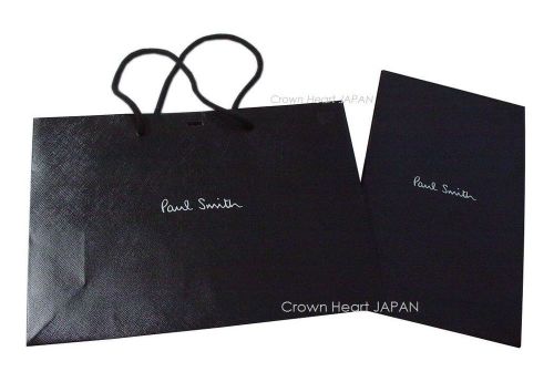 Paul Smith Paper Shopping Gift Bag + Gift Packet Black Japan Used-Mint Condition