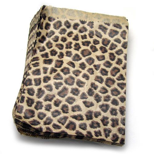 200ct Print Paper Accessory Bags - Merchandise Gifts  Leopard 4 x 6&#034;