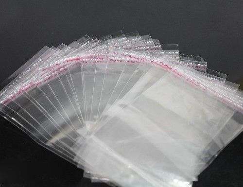 New 50Pcs Self Adhesive Resealable 8X14cm Clear Plastic Cellophane Bag/Packaging