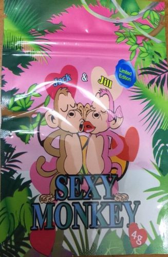 100 Sexy Monkey 4g EMPTY** mylar ziplock bags (good for crafts incense jewelry)