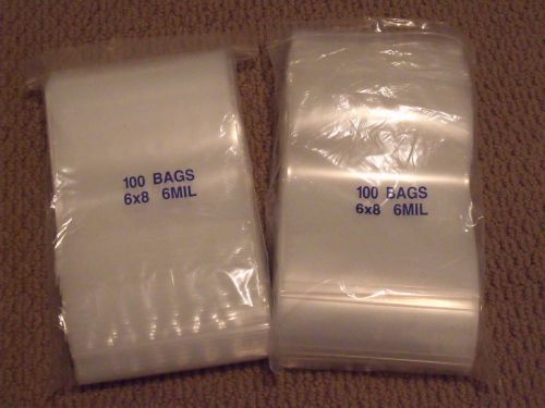 200 - 6 mil triple thick 6x8 inch &#034;mini-zip&#034; zip lock bags for sale