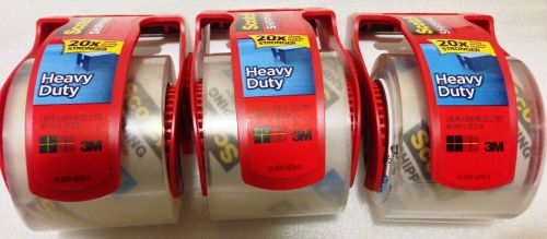 3 rolls of scotch heavy duty shipping packaging tape dispenser 1.88in x 22 yards for sale