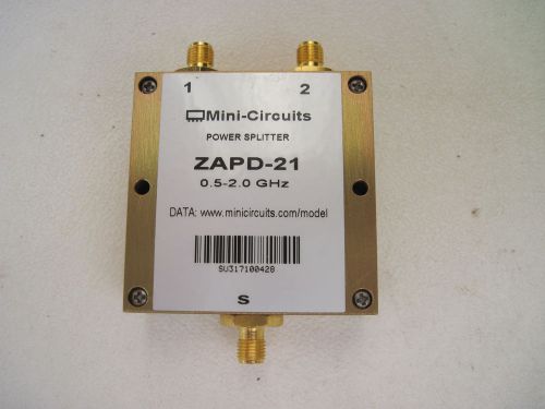 MINI CIRCUITS ZAPD-21 COAXIAL POWER SPLITTER/COMBINER 500-2000 Mhz .5-2 Ghz SMA