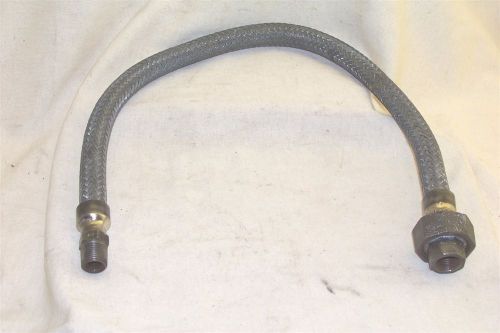 2 ft 3/8&#034; id steel braided hose 3/8&#034; npt fixed end &amp; 3/8&#034; npt union end bi113 for sale