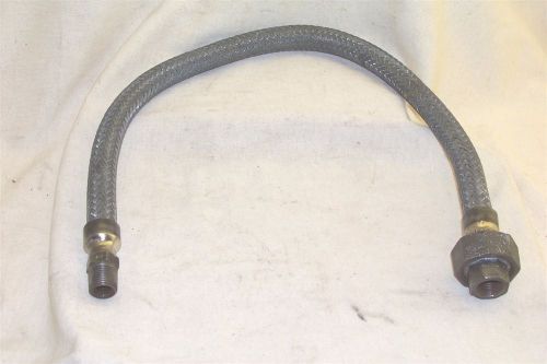 2 Ft 3/8&#034; ID Steel Braided Hose 3/8&#034; NPT Fixed End &amp; 3/8&#034; NPT Union End BI113