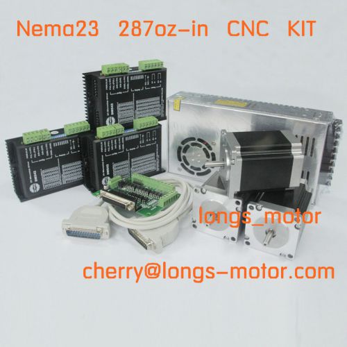 3AXIS Nema 23 Stepper Motor 287oz-in &amp; Driver DM542A CNC Kit FREE SHIPPING