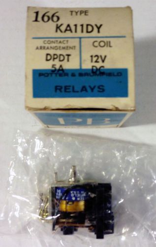 Potter &amp; Brumfield (P&amp;B) KA11DY 12V DC 5A DPDT Type 166 Relay - New Old Stock