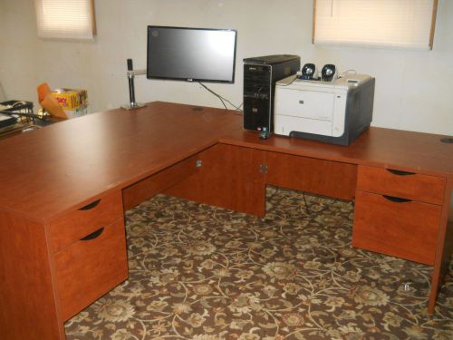 Executive Desk - Large L-Shaped with Curved Front