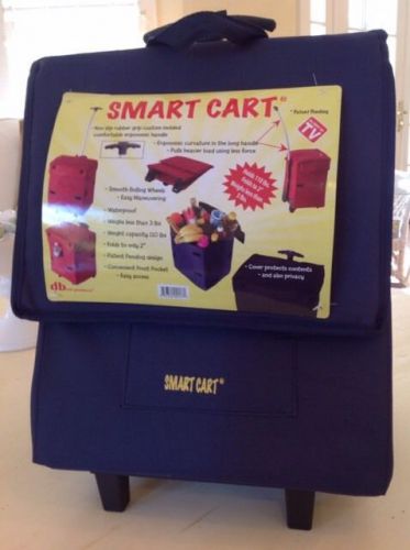 dBEST NAVY BLUE SMART WHEELED CART -New w/tags