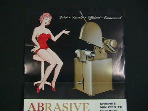Sexy 1960&#039;s Poster TOLEDO BEAVER Abrasive Cut-Off Machine Brochure