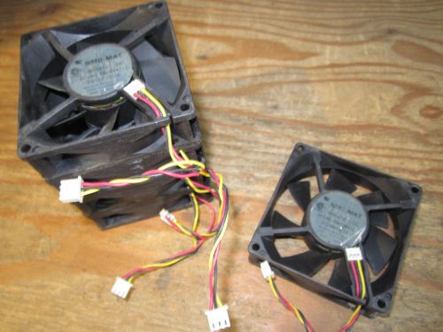 5pcs Minebea Three Pin Cooling Fan 12VDC 0.1A 80mmx25mm Used