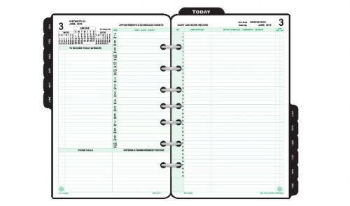 Day-Timer 2-Page-Per-Day Reference Planner Refill Desk Size, 2015, Item #92800