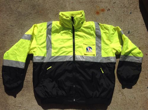 Waterproof Safety Jacket With Hood And Removable Fleece Lining. Size 2XL