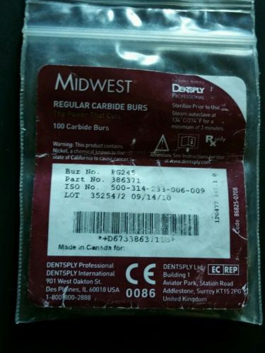 Midwest regular carbide burs clinic pack 100 bag FG245