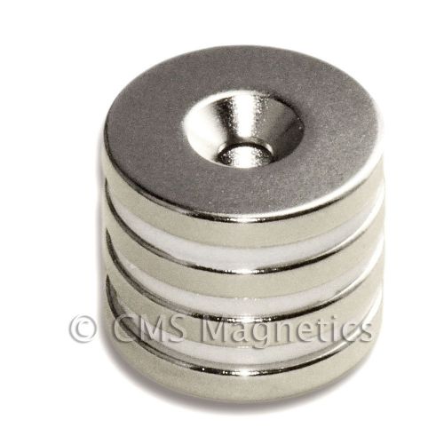 4 pcs neodymium magnets n42 7/8&#034;x1/8&#034; w/ 1 countersunk hole for #8 screw for sale