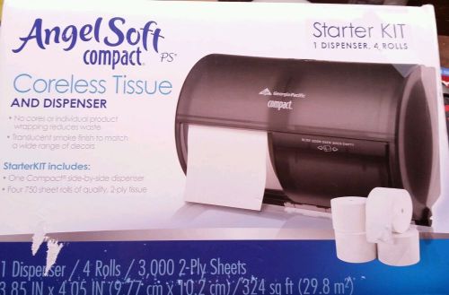 Compact Coreless Tissue Toilet Paper Dispenser Double Roll Holder Bathroom Kit