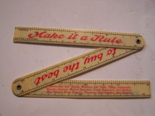 Old 1910 International Harvester Co Celluloid Ad Ruler Hit Miss Gas Engine NICE!