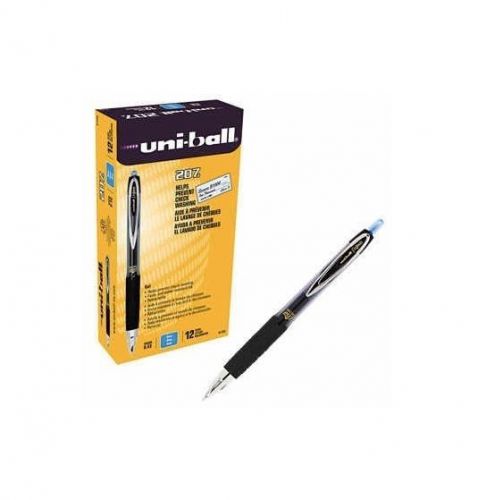 uni-ball 207 Retractable Gel Rollerball Pen Micro Point Blue 12ct SAN 61256 New