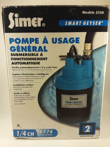 Nib simer automatic submersible utility pump smart geyser 1/4 hp model 2330 for sale