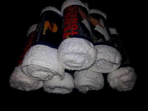 LOT OF 7 COTTON TERRY CLOTH 2 PACK CLEANING TOWELS SHOP RAGS 14X17