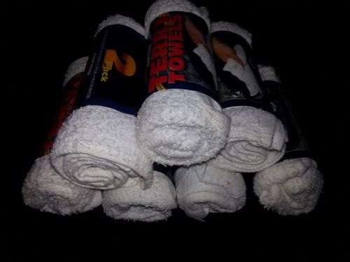 LOT OF 7 COTTON TERRY CLOTH 2 PACK CLEANING TOWELS SHOP RAGS 14X17