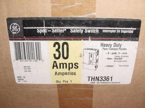 *new* ge thn3361 30 amp 600v heavy duty safety nema 1 disconnect switch for sale