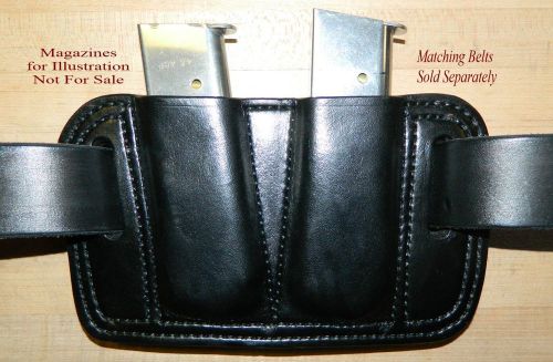 Double MAG POUCH  45acp Single Stack magazine  1911s * Sig P220s Heavy Leather