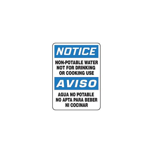 Notice sign, 14 x 10in, bl and bk/wht, text sbmcaw805vs for sale