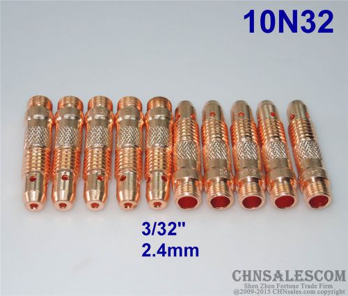 10 pcs 10N32 Collet Body for Tig Welding Torch WP-17 WP-18 WP-26  2.4mm 3/32&#034;