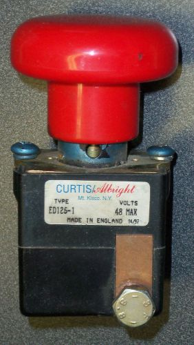 CURTIS ALBRIGHT EMERGENCY E-STOP PUSHBUTTON ON/OFF SWITCH ED125-1