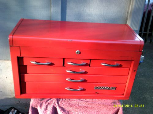 Vintage waterloo usa 6 drawer metal machinist mechanic lockable tool chest / box for sale