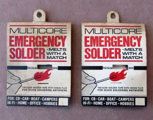 Vintage Multicore Emergency Solder Kits Lot of 2 * Melts w Match No Iron Needed