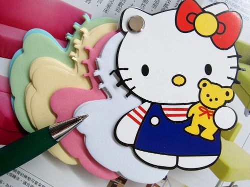 1X Hello Kitty Color Paper Memo Note Scratch Doodle Message Pad Stationery D-2