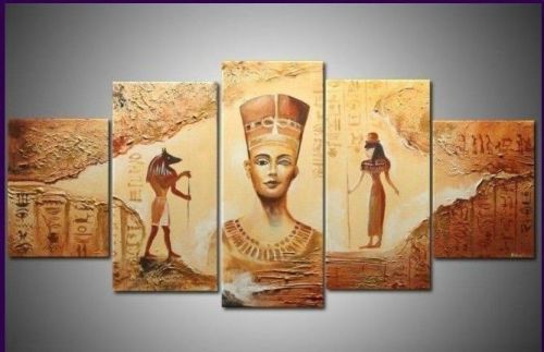 OIL PAINTING MODERN ABSTRACT WALL DECOR ART CANVAS,Egyptian Pharaoh+ frame