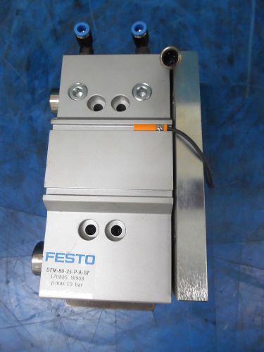 Festo guide cylinder mn: dmf-80-25-p-a-6f 170885 w908 w/ ifm mk5107 sensor for sale