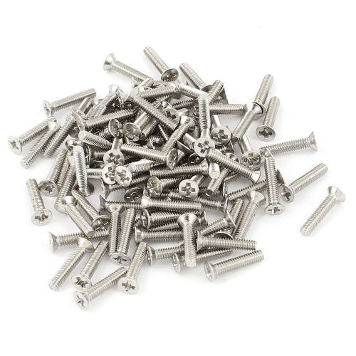 100pcs magnetic recessed crosshead phillips flat head screw bolt 2 x 8mm for sale