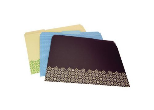 Wilson jones cut and sewn file folders, 3 assorted designs, 6/pack w31803 acco for sale