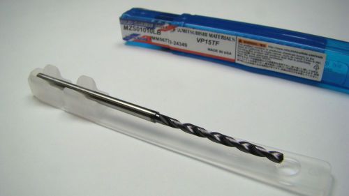 MITSUBISHI Carbide Coolant Drill 0.1010&#034; 2.57mm 140 Deg MZS01010LB VP15TF [1985]