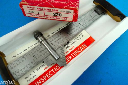 Starrett no. 22c drill point gage gauge in box machinist tools *d for sale