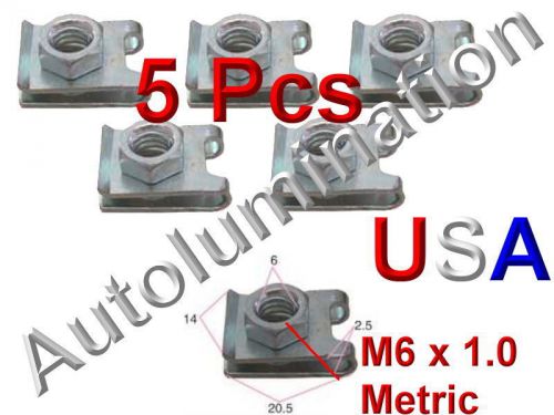 U j fold over clip on floating nut m6 x 1.0 sheet metal body door trim fender  5 for sale