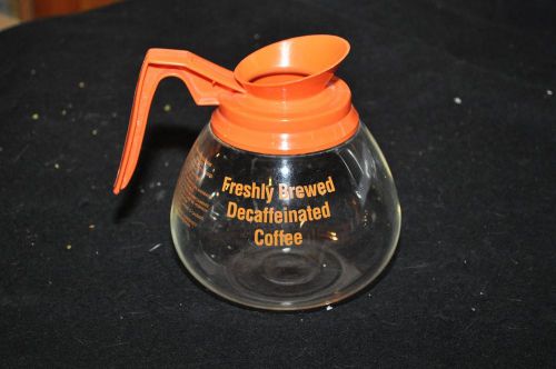 12 Cup Coffee Pot Commercial Glass Pot BUNN Airpot Espresso Decaf Orange MINT!!