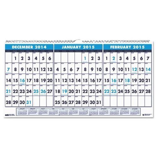 House of doolittle™ three-month horizontal format wall calendar, 23 1/2 x 12, 20 for sale