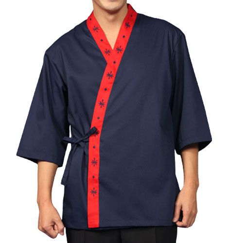 catering chef jackets coat sushi restaurant bar clothes uniform japanese blue