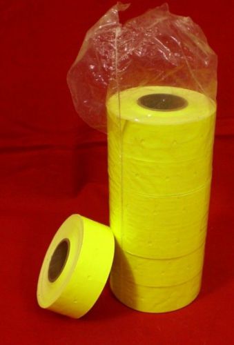 7 rolls price stickers - bright yellow - self-adhesive - labeller lables for sale