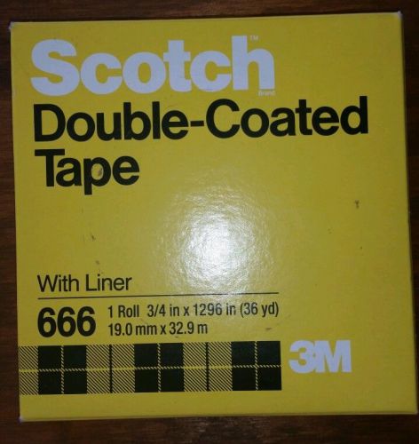 Scotch 666 Double Coated Tape w Liner 3/4 inch 36 Yard similar 2 intertape 82739