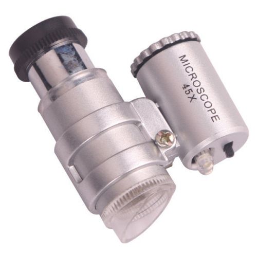 45X Jewelry Glass Magnifier Microscope LED