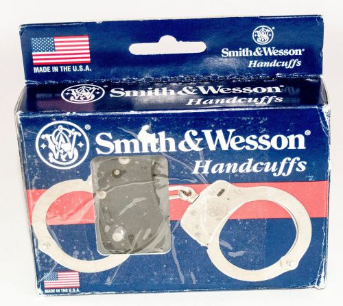 SMITH &amp; WESSON S&amp;W Hinged Blue BLACK 300-1 Handcuffs Open Box New!