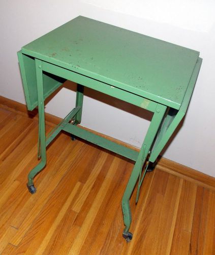 Vintage Typewriter Table Adjustable Leaf (Green) Metal  Free Shipping
